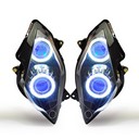 084 Fully Headlight Honda Vfr800 Vfr 800 2002-2012 Led Angel Halo Eyes Hid Kit Demon Eye Blue